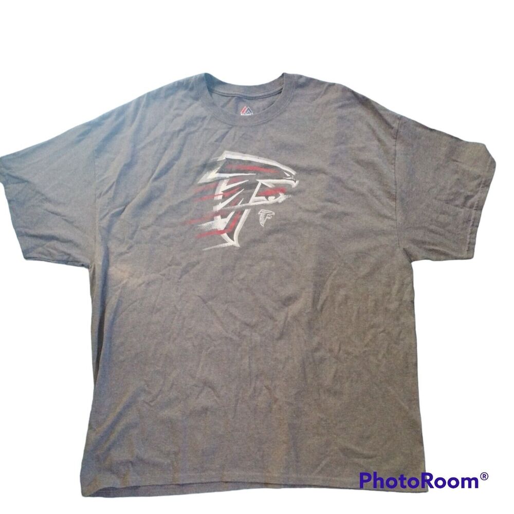 Atlanta Falcons Men T Shirt Sz 2XL Short Sleeve NFL Football Gray Short Sleeve